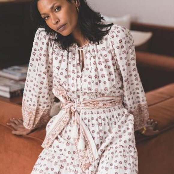 NWT Cleobella | Blakely Cotton Long Sleeve Midi Dress L - Picture 4 of 9